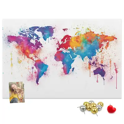 Tablica korkowa dla dzieci Geograficzna mapa kontynentalna