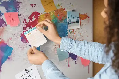Tablica korkowa dla dzieci Geograficzna mapa kontynentalna