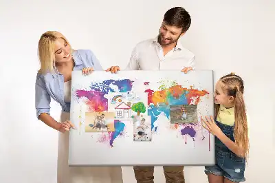 Tablica korkowa dla dzieci Geograficzna mapa kontynentalna