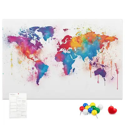 Tablica korkowa dla dzieci Geograficzna mapa kontynentalna