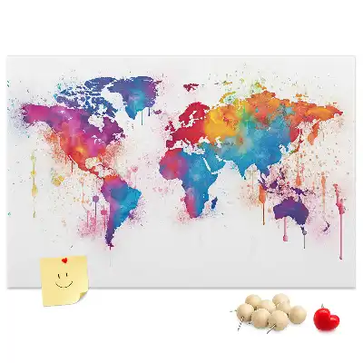 Tablica korkowa dla dzieci Geograficzna mapa kontynentalna