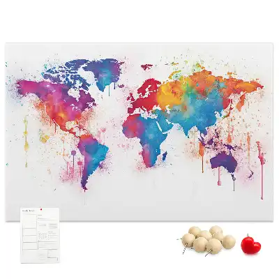 Tablica korkowa dla dzieci Geograficzna mapa kontynentalna