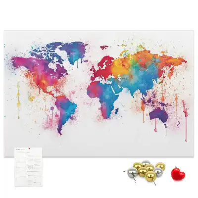 Tablica korkowa dla dzieci Geograficzna mapa kontynentalna