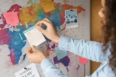 Tablica korkowa dla dzieci Geograficzna mapa kontynentalna