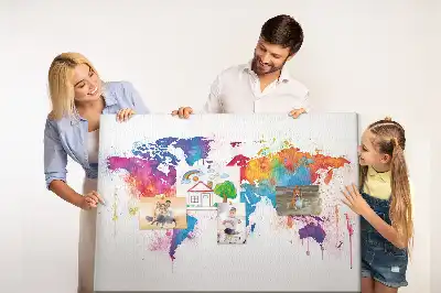 Tablica korkowa dla dzieci Geograficzna mapa kontynentalna