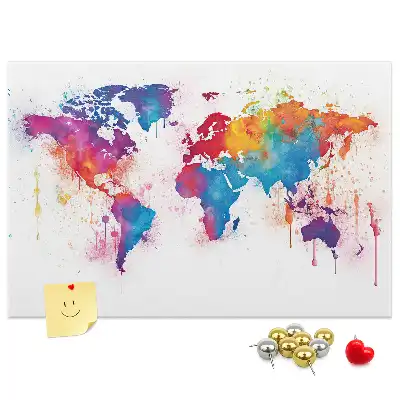 Tablica korkowa dla dzieci Geograficzna mapa kontynentalna