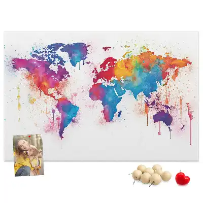 Tablica korkowa dla dzieci Geograficzna mapa kontynentalna