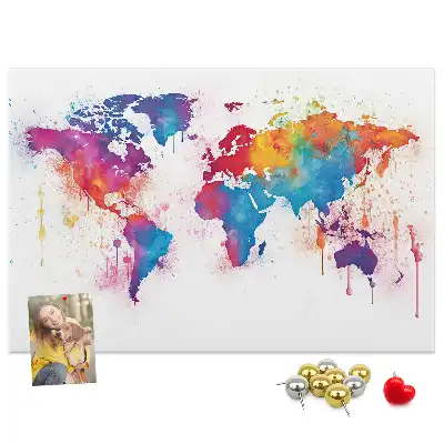 Tablica korkowa dla dzieci Geograficzna mapa kontynentalna