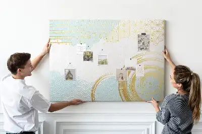 Tablica korkowa dla dzieci z ozdobnym motywem graficznym