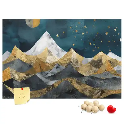 Tablica korkowa Góry nocą