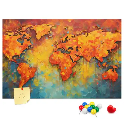 Ozdobna tablica korkowa mapa ścienna