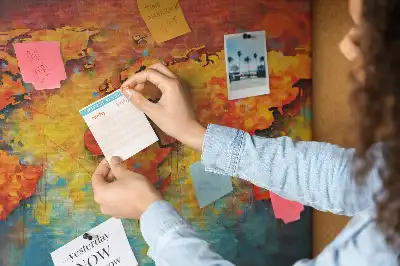 Ozdobna tablica korkowa mapa ścienna