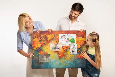 Ozdobna tablica korkowa mapa ścienna