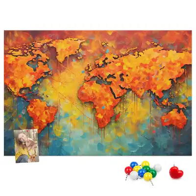 Ozdobna tablica korkowa mapa ścienna