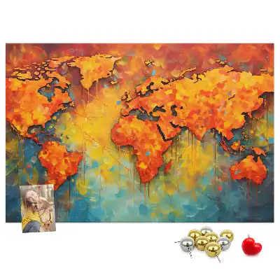 Ozdobna tablica korkowa mapa ścienna