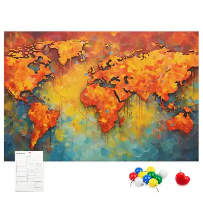 Ozdobna tablica korkowa mapa ścienna