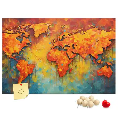 Ozdobna tablica korkowa mapa ścienna