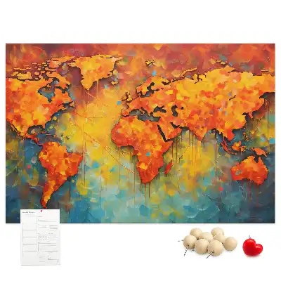 Ozdobna tablica korkowa mapa ścienna