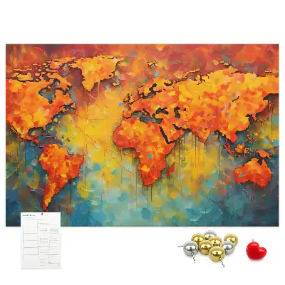 Ozdobna tablica korkowa mapa ścienna