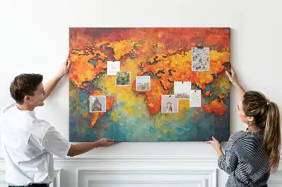 Ozdobna tablica korkowa mapa ścienna