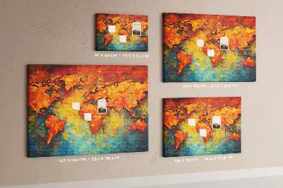 Ozdobna tablica korkowa mapa ścienna