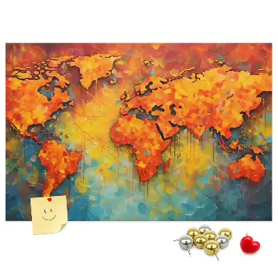 Ozdobna tablica korkowa mapa ścienna