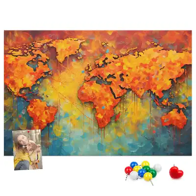 Ozdobna tablica korkowa mapa ścienna