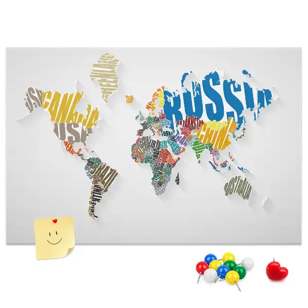 Korkowa tablica Geografia z liter i słów