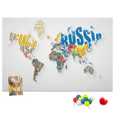 Korkowa tablica Geografia z liter i słów