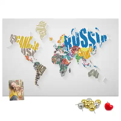 Korkowa tablica Geografia z liter i słów