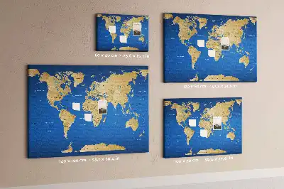 Tablica korkowa z mapą świata i krajami