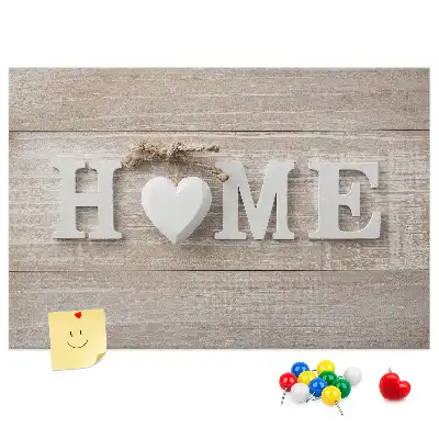 Korkowa tablica na ścianę z napisem Home