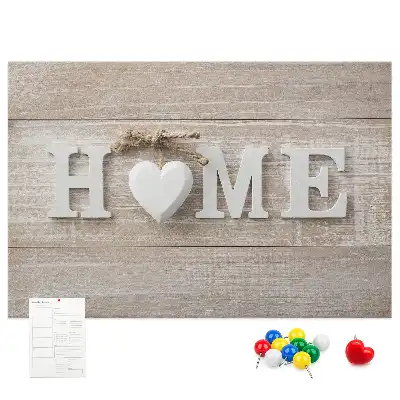 Korkowa tablica na ścianę z napisem Home