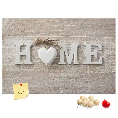 Korkowa tablica na ścianę z napisem Home