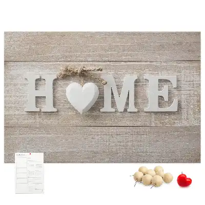 Korkowa tablica na ścianę z napisem Home