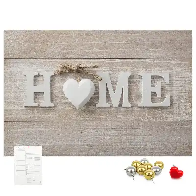 Korkowa tablica na ścianę z napisem Home