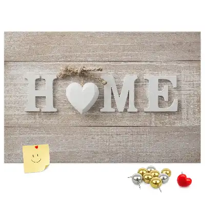 Korkowa tablica na ścianę z napisem Home