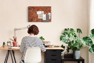 Tablica korkowa dla dzieci Stara ściana z cegły