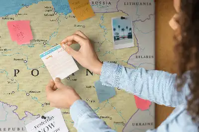 Tablica korkowa ozdobna Polityczna mapa Polski