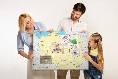 Tablica korkowa ozdobna Polityczna mapa Polski