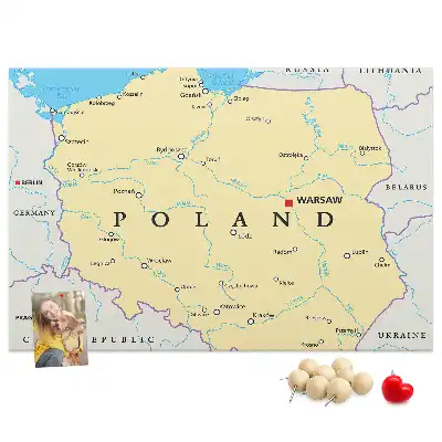 Tablica korkowa ozdobna Polityczna mapa Polski