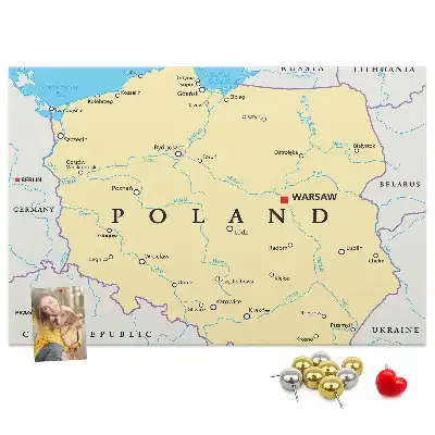 Tablica korkowa ozdobna Polityczna mapa Polski