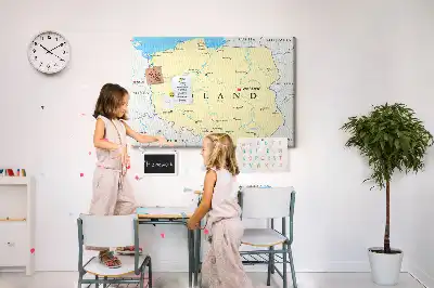 Tablica korkowa ozdobna Polityczna mapa Polski