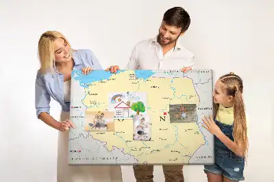 Tablica korkowa ozdobna Polityczna mapa Polski