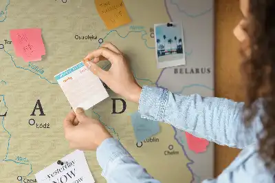 Tablica korkowa ozdobna Polityczna mapa Polski