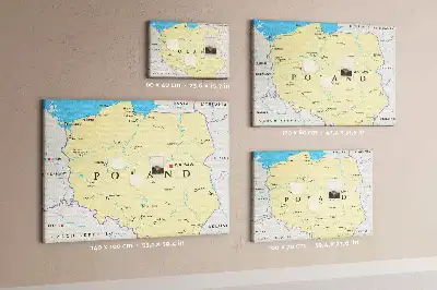 Tablica korkowa ozdobna Polityczna mapa Polski