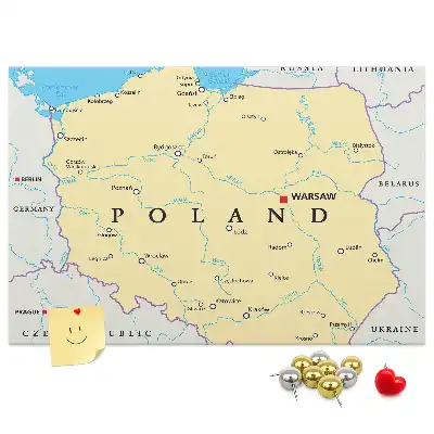 Tablica korkowa ozdobna Polityczna mapa Polski