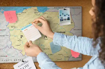 Tablica korkowa ozdobna Polityczna mapa Polski