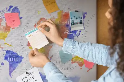 Korkowa tablica Malowana mapa świata art