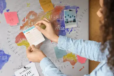 Korkowa tablica Malowana mapa świata